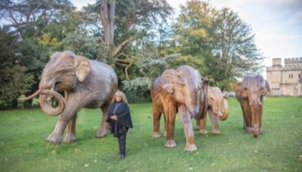 172050 ELEPHANTS ARRIVE AT CIRENCESTER PARK TO SOUND A TRUMPET CALL FOR WILDLIFE CONSERVATION