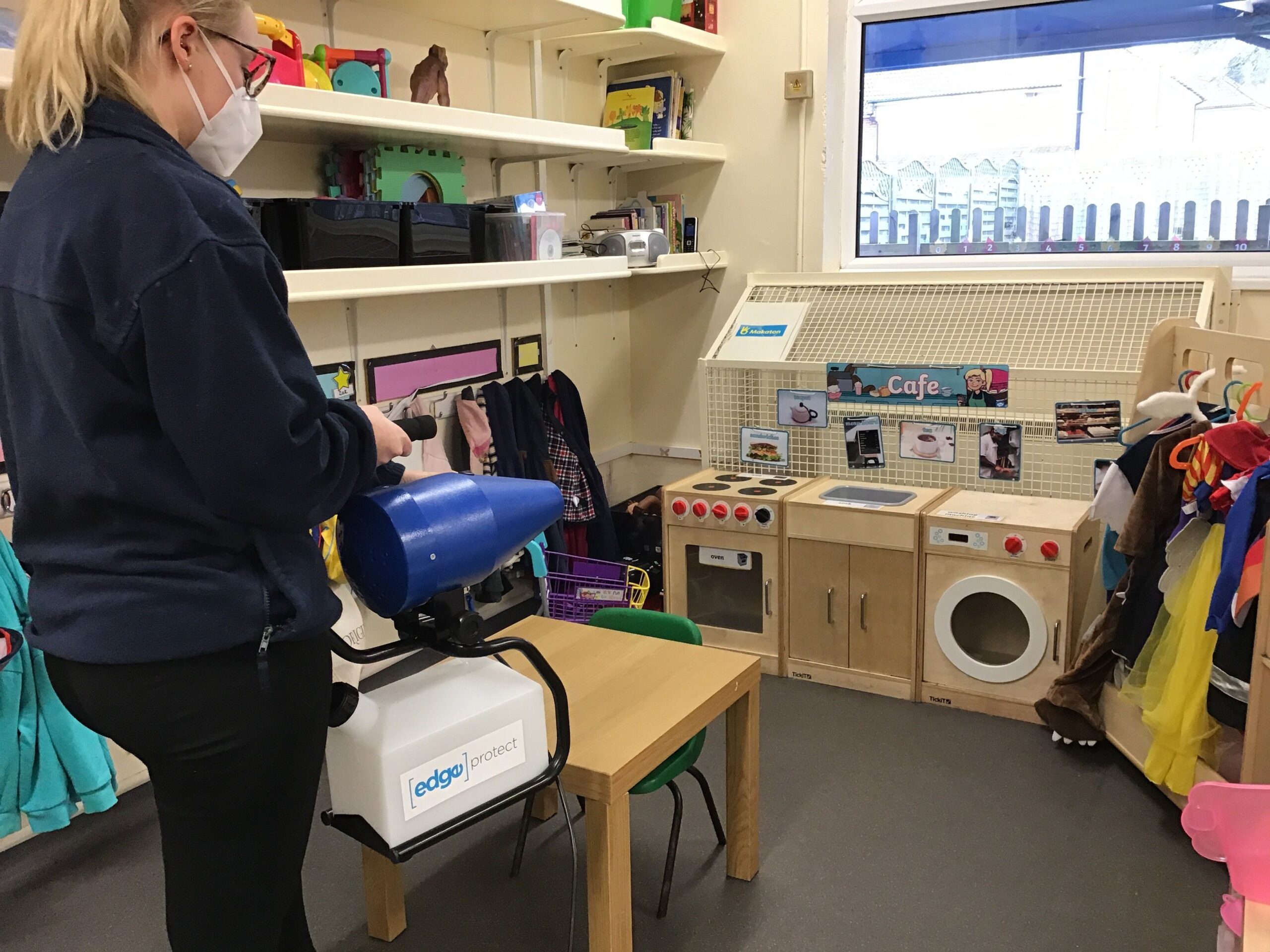 Fogging Machine in Action MAMA BEARS INVESTS IN FOGGING EQUIPMENT TO KEEP NURSERIES SAFE