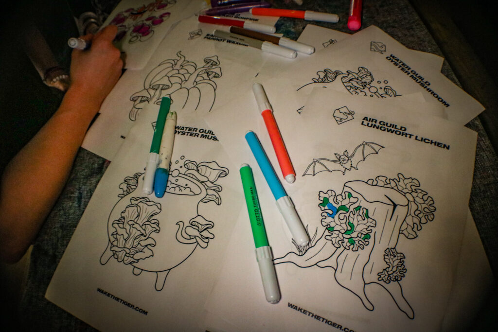 Return of the Re-Creation Station: Wake the Tiger offer mushroom themed colouring this half-term