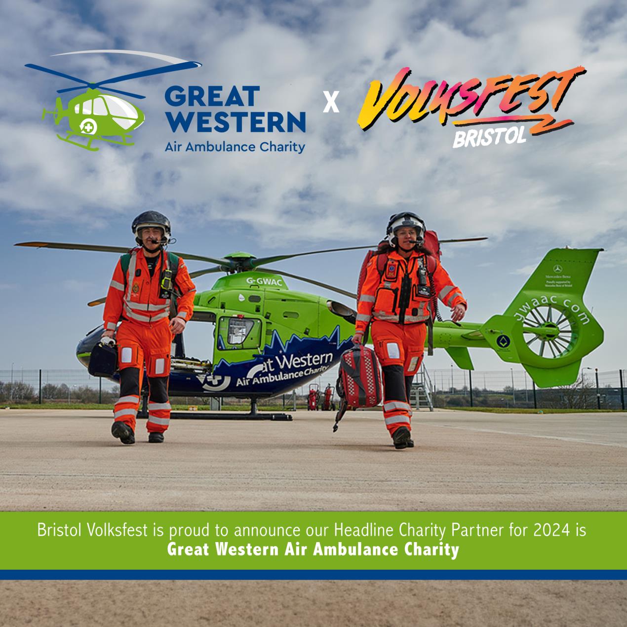 Great Western Air Ambulance Charity named Headline Charity Partner for Bristol Volksfest 2024