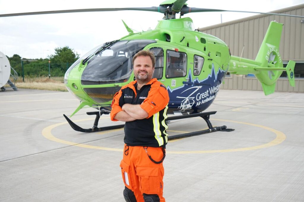 GWAAC Critical Care Doctor and helicopter (credit: Image Works)